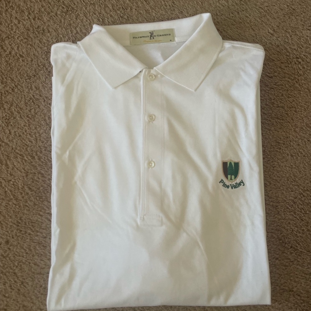 Men’s PINE VALLEY white golf polo shirt Fairway & Greene Size XXL PGA